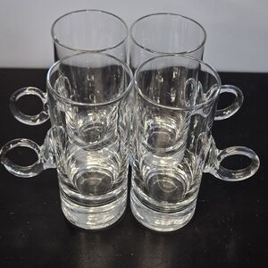 Vintage Lenox hand-blown crystal Irish coffee mugs set of 4 / 4.75" (4)